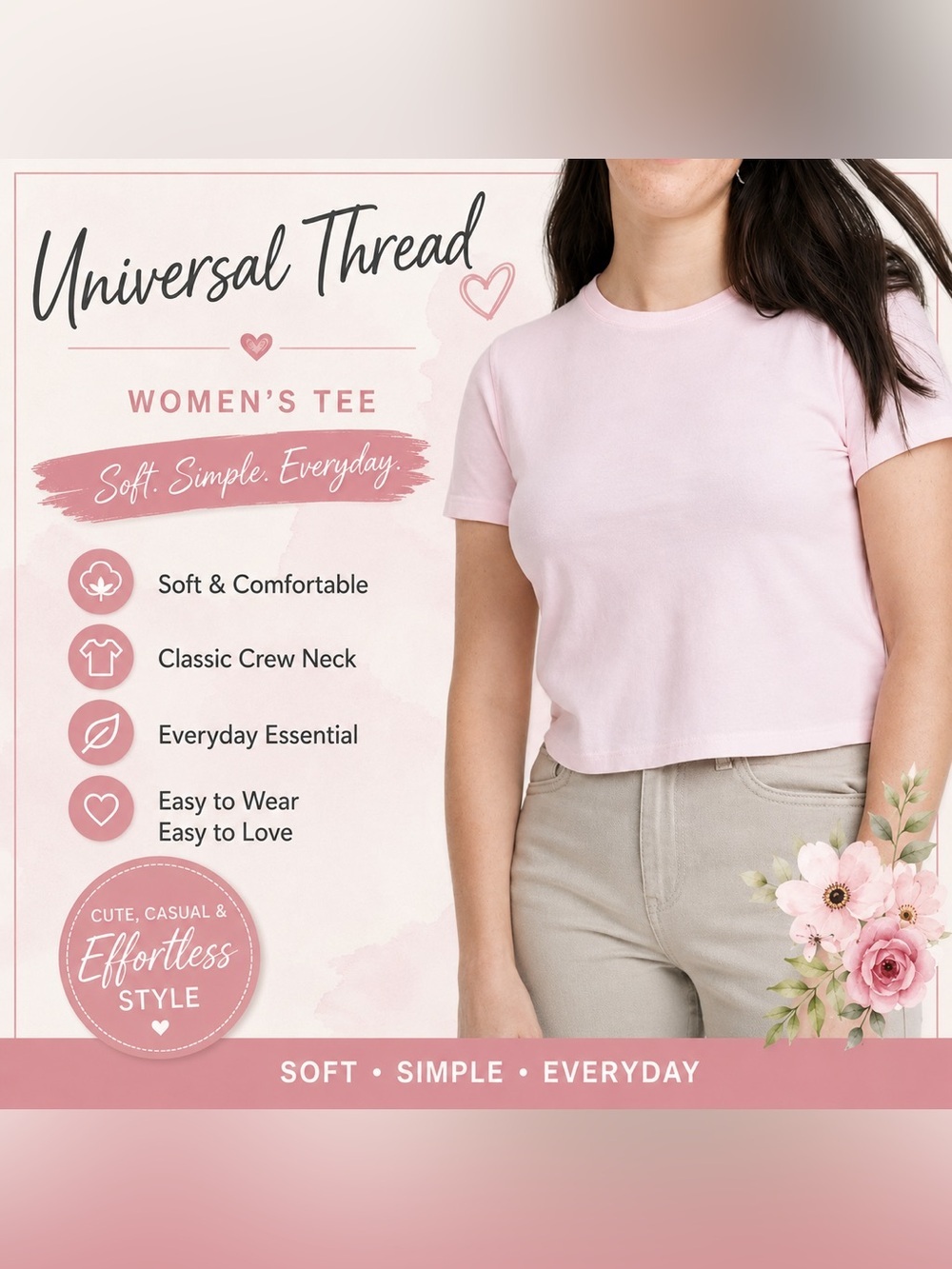 Universal Thread Women's Short Sleeve T Shirt NWT